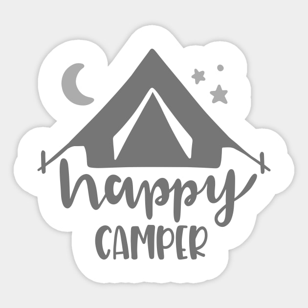 Happy Camping Outdoors Shirt, Hiking Shirt, Adventure Shirt Sticker by ThrivingTees